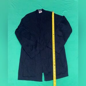 CHANEL Black 70% Cashmere 30% Silk Open Front Jacket Sweater Cardigan Size 44